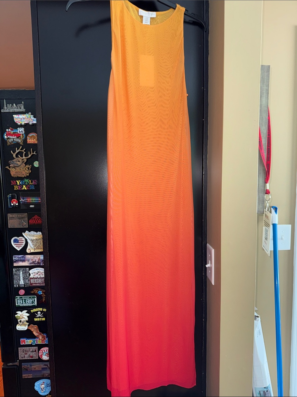 Carolyn Constas Gradient Orange to Red swim coverup  Dress M